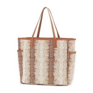 Stylish Tan and Cream Tote Bag